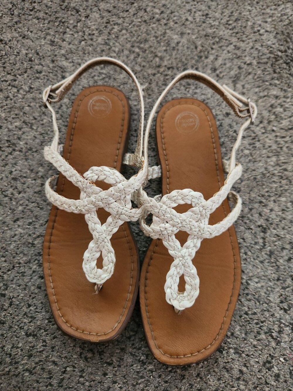 Girls Wonder Nation Criss-cross Braided Sandal White 2